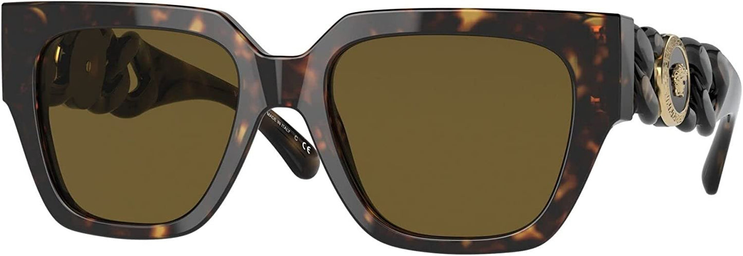 Versace VE 4409F 108/73 Havana Plastic Square Sunglasses Brown Lens