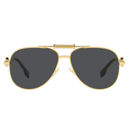 Versace Sunglasses Gold Frame, Dark Grey Lenses, VE 2236 1002/87 59MM