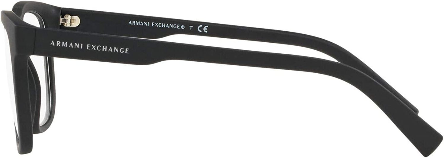 A|X ARMANI EXCHANGE mens Ax3050 Eyeglass Frames, Matte Black/Demo Lens, 53 mm US