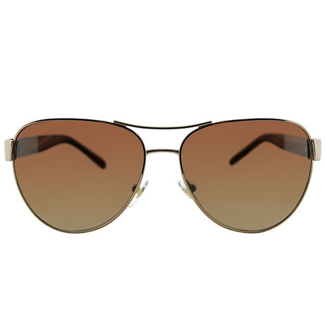 Tory Burch Women's TY6051 Light Gold/Olive Horn/Brown Polarized sunglasses