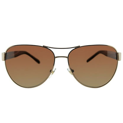 Tory Burch Women's TY6051 Light Gold/Olive Horn/Brown Polarized sunglasses