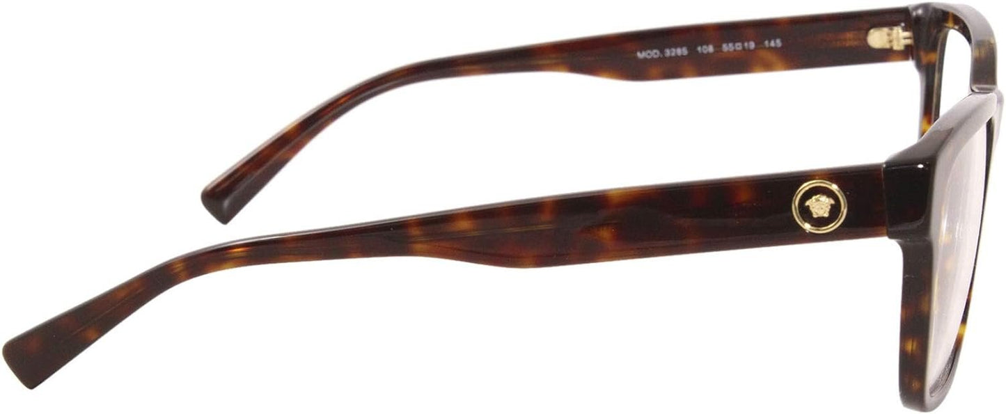 Versace VE3285 108 55mm Eyeglasses Men's Dark Havana Full Rim Optical Frame