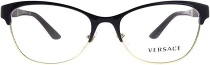 Versace VE 1233Q 1418 Eggplant Pale Gold Metal Cat-eye Eyeglasses 53mm