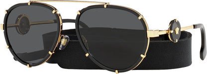 VERSACE VE 2232 1438/87 61mm Black/Dark Grey For Women Sunglasses