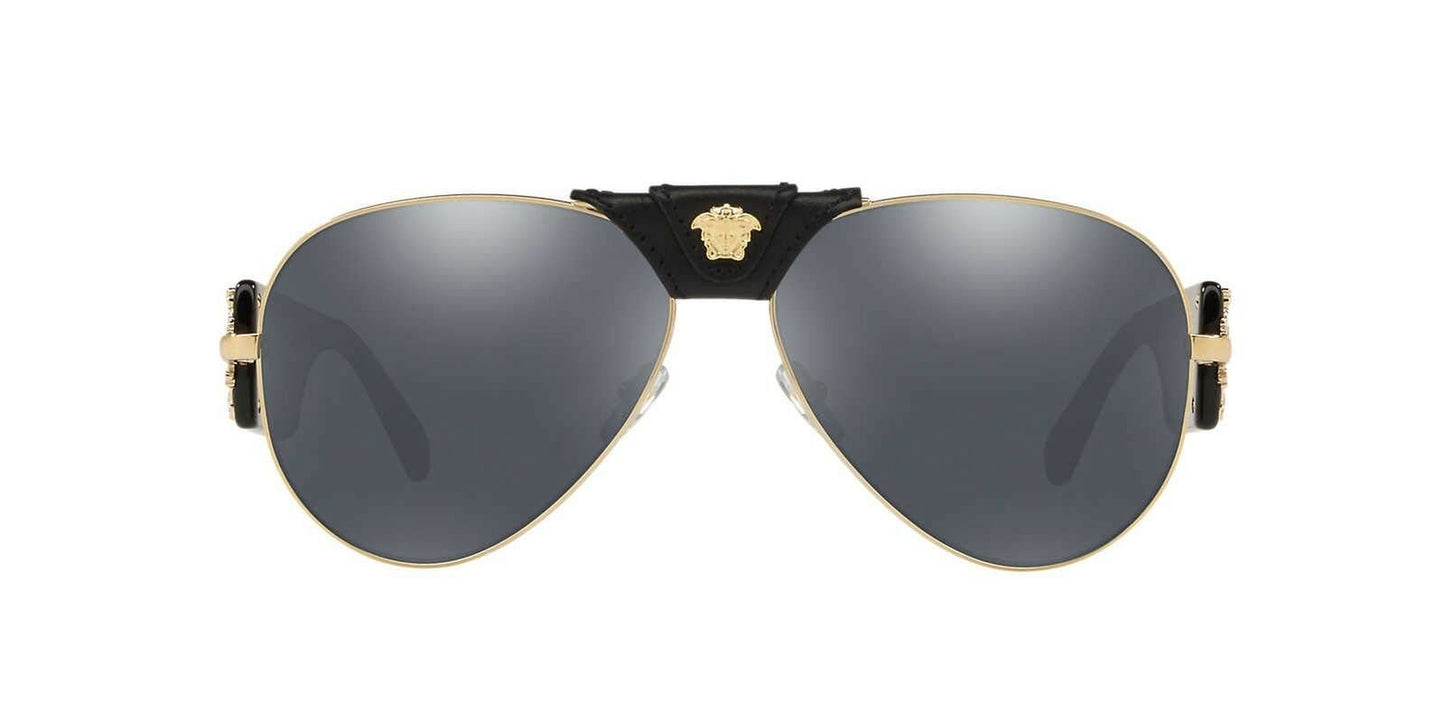 Versace VE2150Q Pale Gold/Grey Mirror/Black Sunglasses