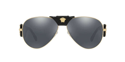 Versace VE2150Q Pale Gold/Grey Mirror/Black Sunglasses