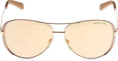 Michael Kors Chelsea Aviator Sunglasses in Rose Gold Blue Mirror MK5004 100325 59