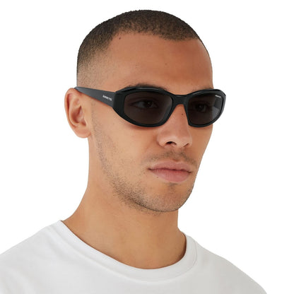 ARNETTE Men's AN4266 Lizard Oval Sunglasses, Black/Grey, 54 mm