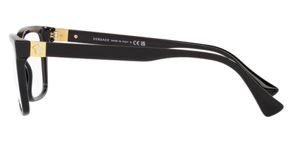 Versace VE 3328 GB1 Black Plastic Rectangle Eyeglasses 56mm