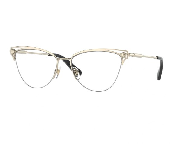 Versace VE1280 1252 55mm Pale Gold Metal Cat-Eye Eyeglasses