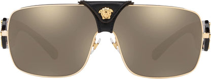 Versace VE 2207Q 1002/5 Gold Metal Square Sunglasses Gold Mirror Lens