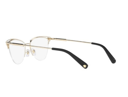 Versace VE1280 1252 55mm Pale Gold Metal Cat-Eye Eyeglasses