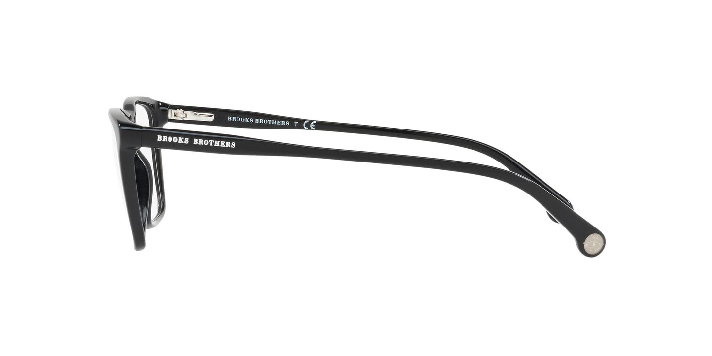 Brooks Brothers Men's BB2037 6000 57mm Square Eyewear Frames, Black/Demo Lens,