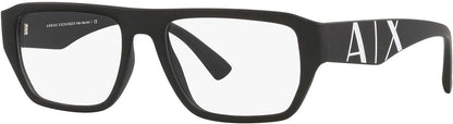 A|X ARMANI EXCHANGE Men's AX3087 8078 54mm Eyewear Frames, Matte Black/Demo Lens