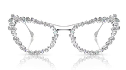 SWAROVSKI SK7011 4001SB 56mm Silver Blue Light Filter Lens Women's Eyeglasses