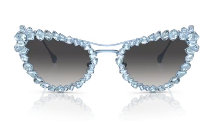 SWAROVSKI SK7011 40198G  56mm Matte Light Blue Grey Gradient Women's Sunglasses