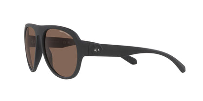 A|X ARMANI EXCHANGE Men's AX4126SU 807873 Universal Fit Sunglasses, Matte Black/Dark Brown, 58 mm