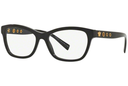 Versace VE3225 GB1-52 Black  Eyeglass Frames- 52mm Lens Diameter