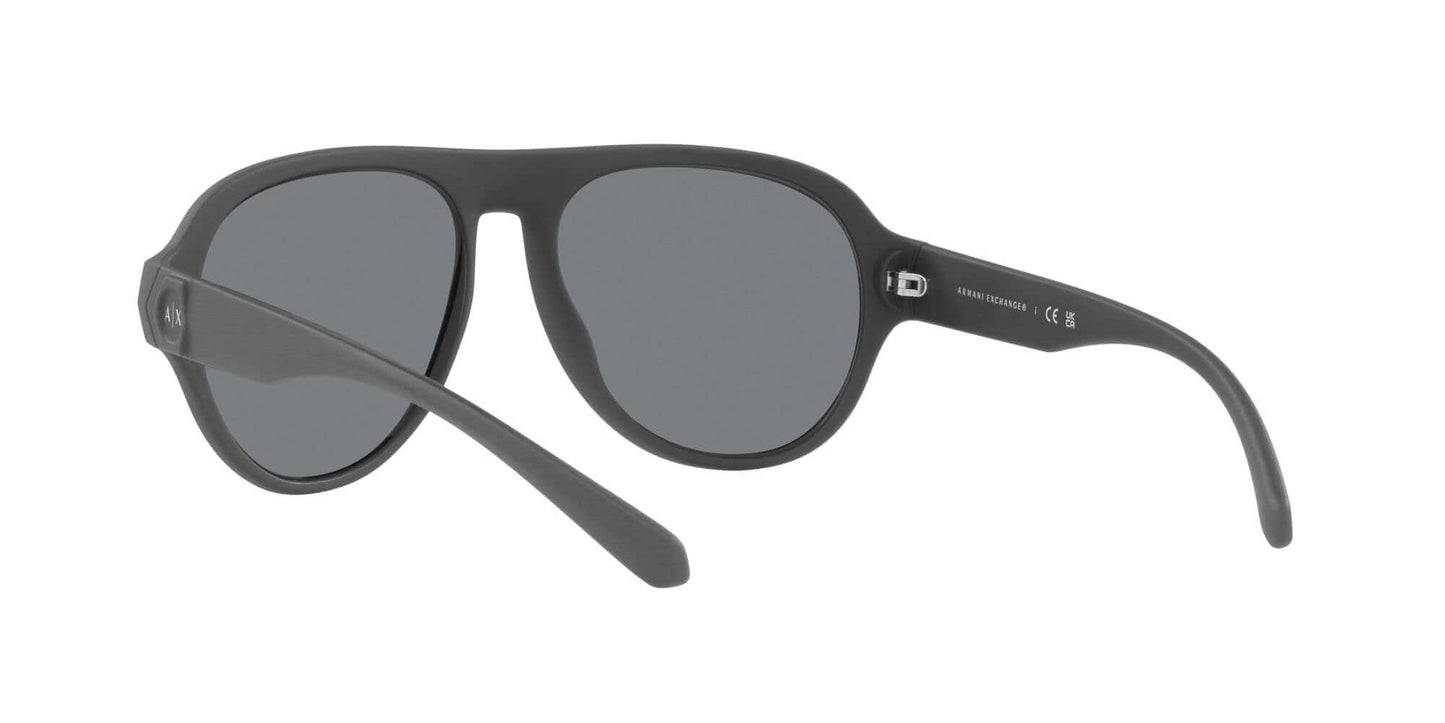 A|X Armani Exchange Aviator Sunglasses - Matte Dark Green with Mirrored Lenses