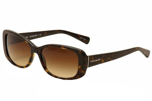 Coach Women's HC8168 Sunglasses Dark Tortoise/Brown Gradient 56mm