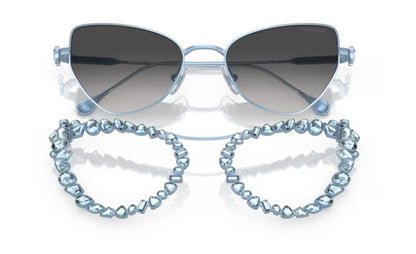 SWAROVSKI SK7011 40198G  56mm Matte Light Blue Grey Gradient Women's Sunglasses