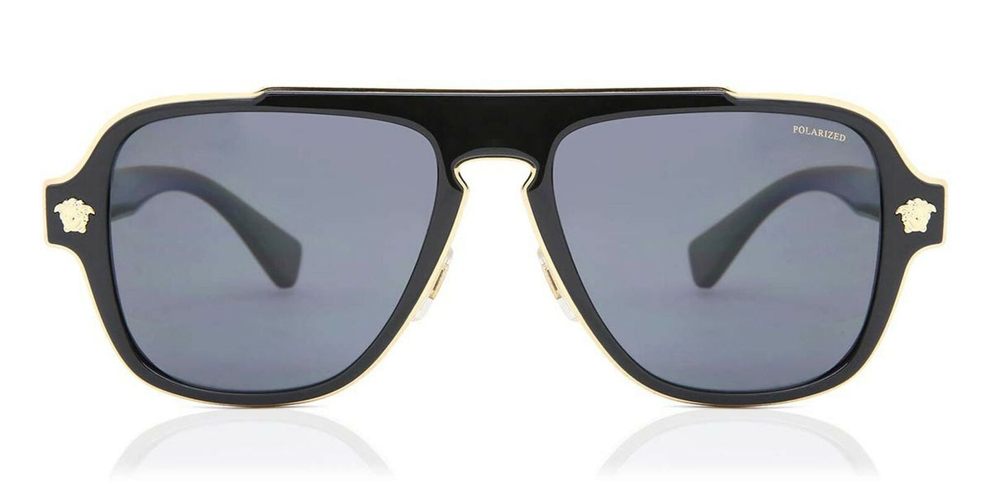 Versace Man Sunglasses, 0VE2199 100281 56mm Polarized Black Lenses Metal Frame,