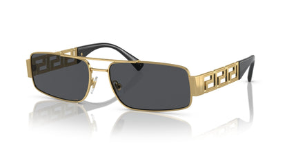 Versace 0VE2257 100287 60mm Man Sunglasses Gold Frame, Dark Grey Lenses