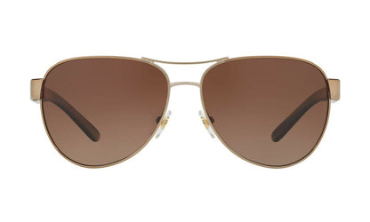 Tory Burch Women's 0TY6051 Light Gold/Olive Horn/Brown Gradient Polarized