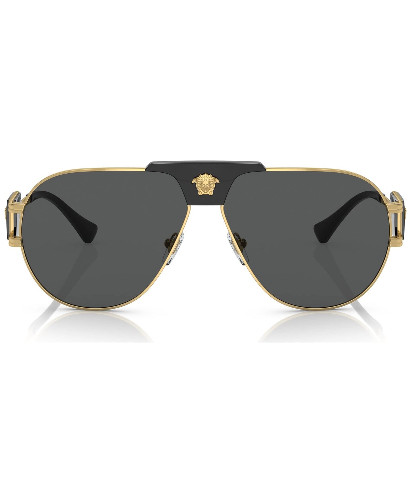 Versace 0VE2252 100287 63m Man Sunglasses Gold Frame, Dark Grey Lenses, 63MM