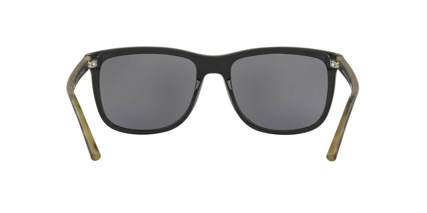 A|X Armani Exchange Men's AX4070S Square Sunglasses, Black/Polarized Grey, 57 mm