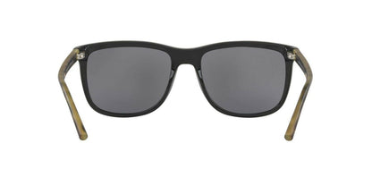 A|X Armani Exchange Men's AX4070S Square Sunglasses, Black/Polarized Grey, 57 mm