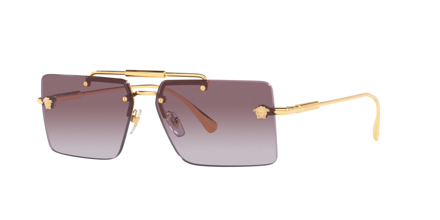 Versace 0VE2245 10028H Woman Sunglasses Gold Frame, Violet Gradient Lenses, 60MM