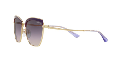 Vogue Eyewear 0VO4234S 516636 Woman Sunglasses Top Bordeaux/Rose Gold Frame, Pink Gradient Brown Lenses, 54MM