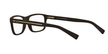 A|X ARMANI EXCHANGE Men's AX3021 Rectangular Eyewear Frames, Matte Brown