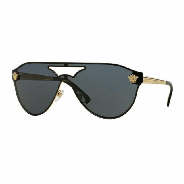 Versace Women's VE2161 100287 Gold/Grey Sunglasses