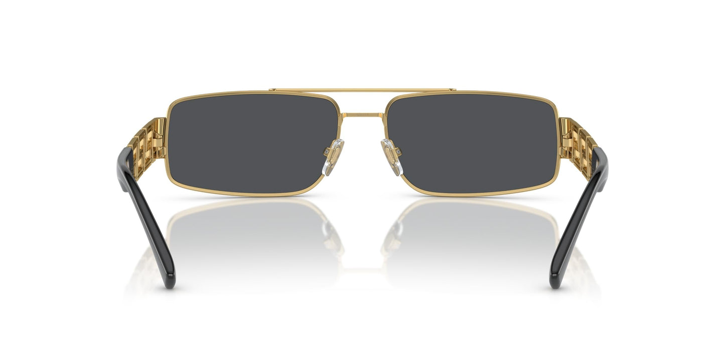 Versace 0VE2257 100287 60mm Man Sunglasses Gold Frame, Dark Grey Lenses