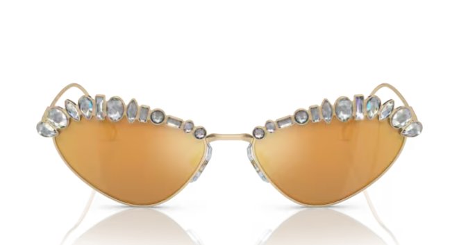 SWAROVSKI SK7009 40137P 55mm Pale Gold Brown Mirror Gold Women's Sunglasses