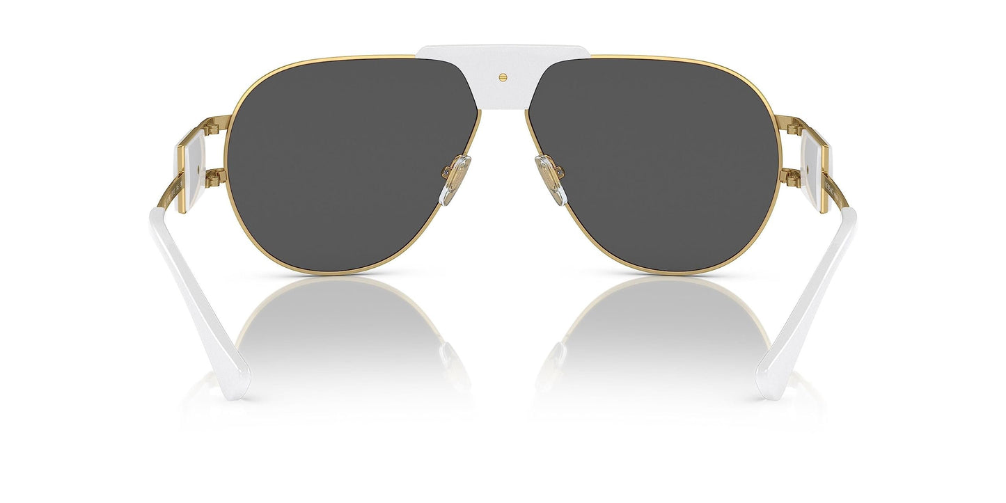 Versace 0VE2252 147187 63mm Man Sunglasses Gold Frame, Dark Grey Lenses