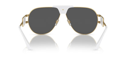 Versace 0VE2252 147187 63mm Man Sunglasses Gold Frame, Dark Grey Lenses