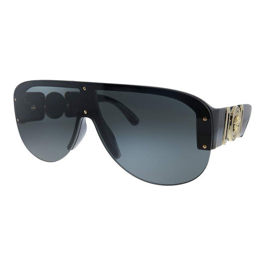 Versace VE 4391 GB1/87 Black Plastic Shield Sunglasses Grey Lens