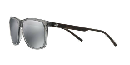 A|X Armani Exchange Men's AX4070S Square Sunglasses, Transparent Magnet Grey