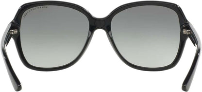 A|X ARMANI EXCHANGE Women's AX4029S Oval Sunglasses, Shiny Black/Grey Gradient, 57 mm