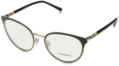 Burberry Women's BE1324 Eyeglasses, Black/Light Gold, 52/19/140