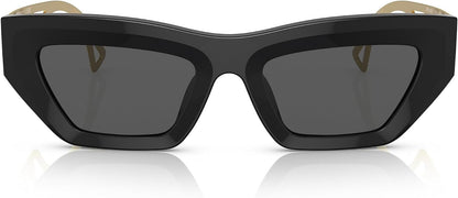 Versace VE 4432U GB1/87 Black/Gold Plastic Fashion Sunglasses Grey Lens