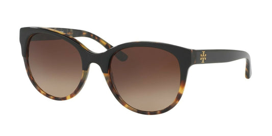 Tory Burch TY7095 Sunglasses 160113-54 - Black/Tortoise Frame, Dark Brown