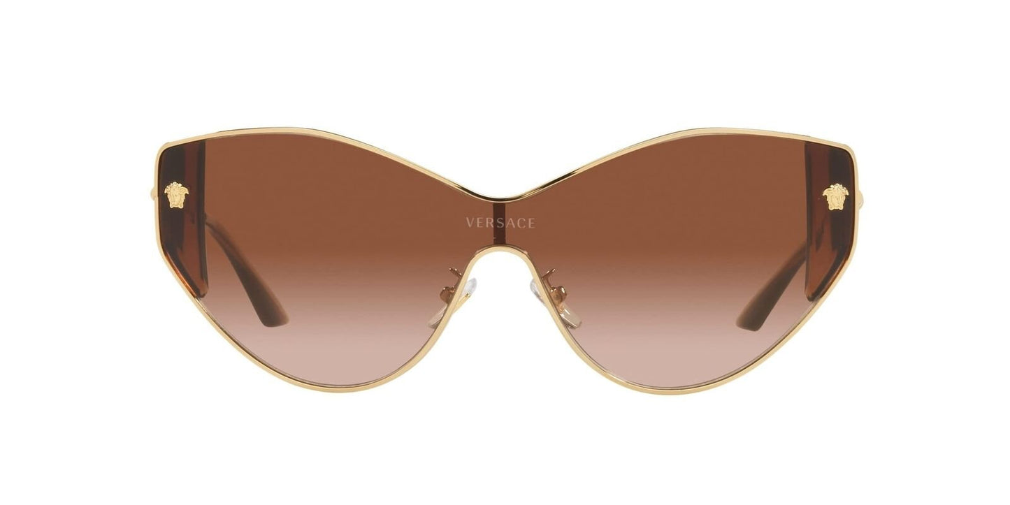 Versace Woman Sunglasses Gold Frame, Brown Gradient Lenses,