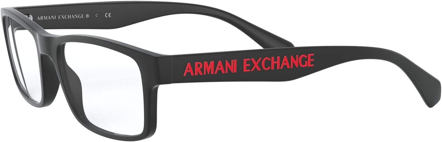 A｜X ARMANI EXCHANGE Men's Ax3070 8078 55mm Rectangular Eyewear Frames