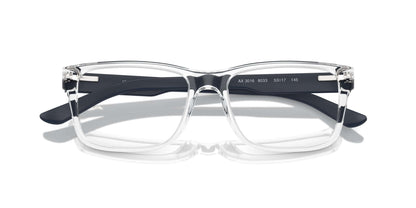 A｜X ARMANI EXCHANGE Men's Ax3016 8033 53mm Square Eyewear Frames