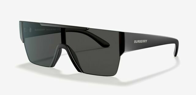 BURBERRY BE 4291 346487 Matte Black Plastic Rectangle Sunglasses Black Lens