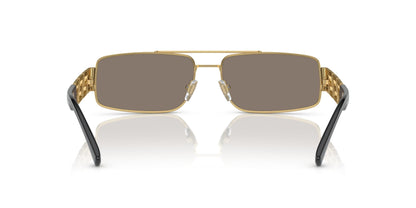 VERSACE VE2257 10025A 60mm Gold Light Brown Mirror Dark Gold Men's Sunglasses